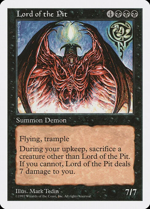 Lord of the Pit, carta Magic di tipo Creature — Demon illustrata da Mark Tedin
