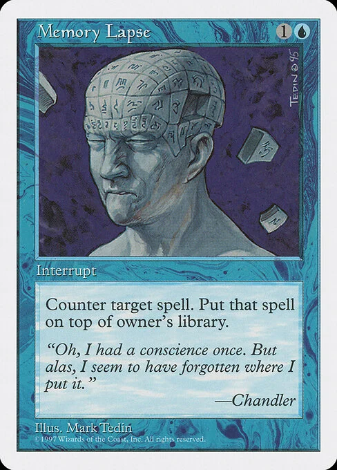Memory Lapse, carta Magic di tipo Instant illustrata da Mark Tedin