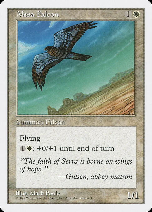 Mesa Falcon, carta Magic di tipo Creature — Bird illustrata da Mark Poole