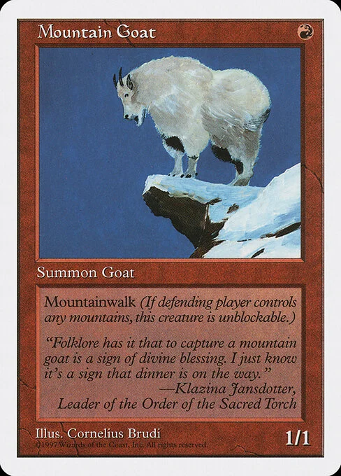 Mountain Goat, carta Magic di tipo Creature — Goat illustrata da Cornelius Brudi