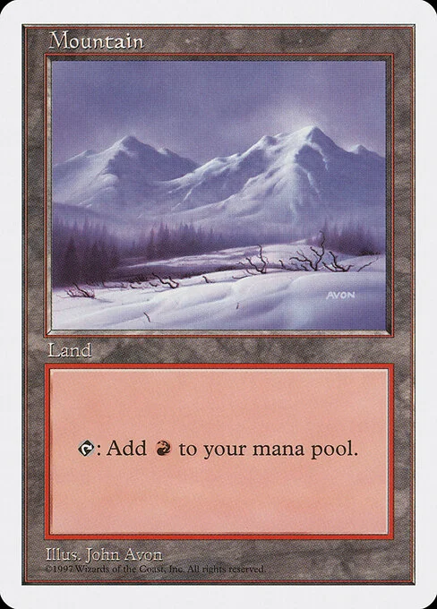 Mountain, carta Magic di tipo Basic Land — Mountain illustrata da John Avon