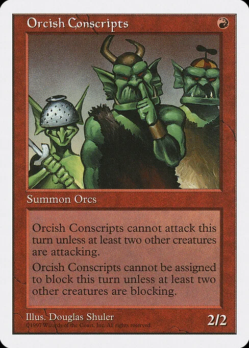 Orcish Conscripts, carta Magic di tipo Creature — Orc illustrata da Douglas Shuler
