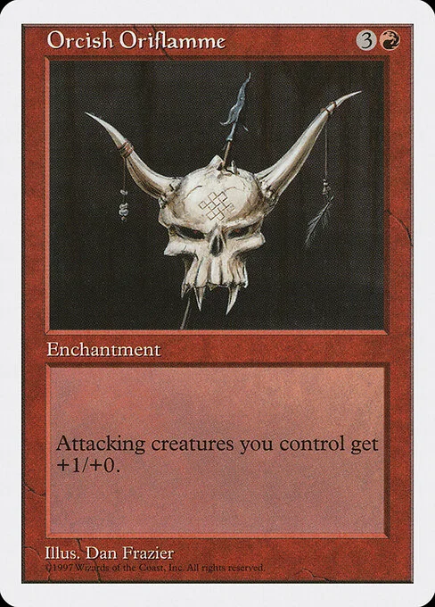 Orcish Oriflamme, carta Magic di tipo Enchantment illustrata da Dan Frazier