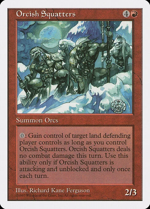 Orcish Squatters, carta Magic di tipo Creature — Orc illustrata da Richard Kane Ferguson