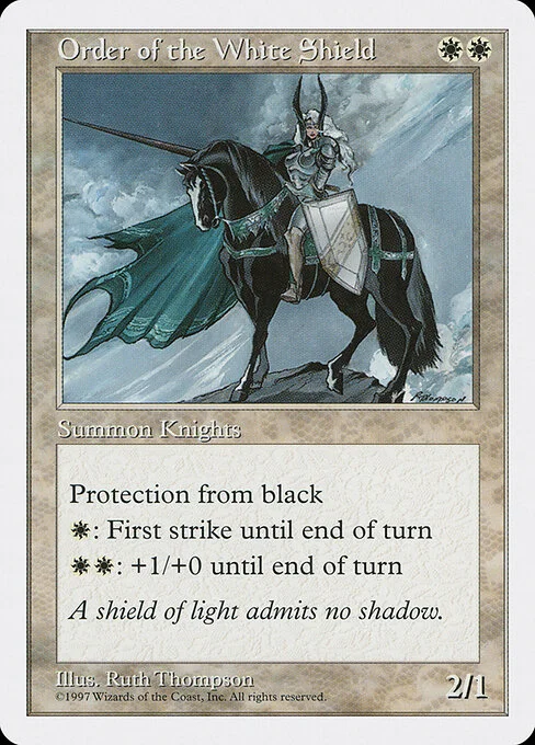 Order of the White Shield, carta Magic di tipo Creature — Human Knight illustrata da Ruth Thompson