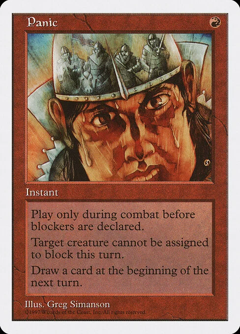Panic, carta Magic di tipo Instant illustrata da Greg Simanson
