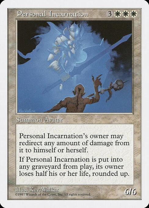 Personal Incarnation, carta Magic di tipo Creature — Avatar Incarnation illustrata da Kev Walker