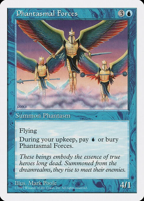 Phantasmal Forces, carta Magic di tipo Creature — Illusion illustrata da Mark Poole