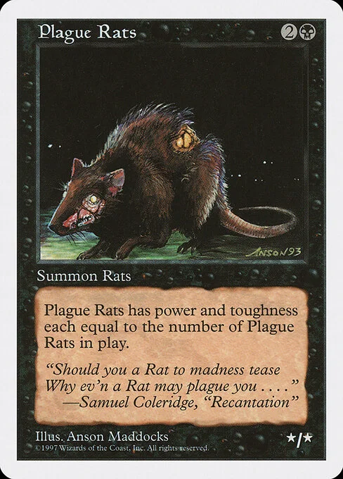 Plague Rats, carta Magic di tipo Creature — Rat illustrata da Anson Maddocks