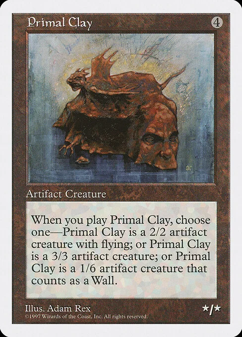 Primal Clay, carta Magic di tipo Artifact Creature — Shapeshifter illustrata da Adam Rex