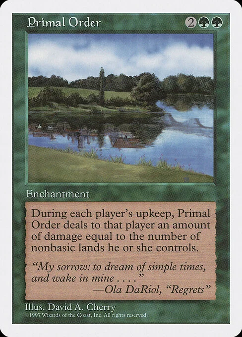 Primal Order, carta Magic di tipo Enchantment illustrata da David A. Cherry