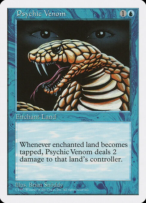 Psychic Venom, carta Magic di tipo Enchantment — Aura illustrata da Brian Snõddy