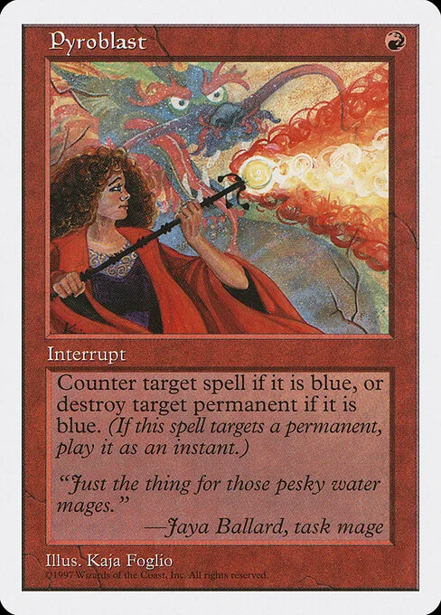 Pyroblast, carta Magic di tipo Instant illustrata da Kaja Foglio
