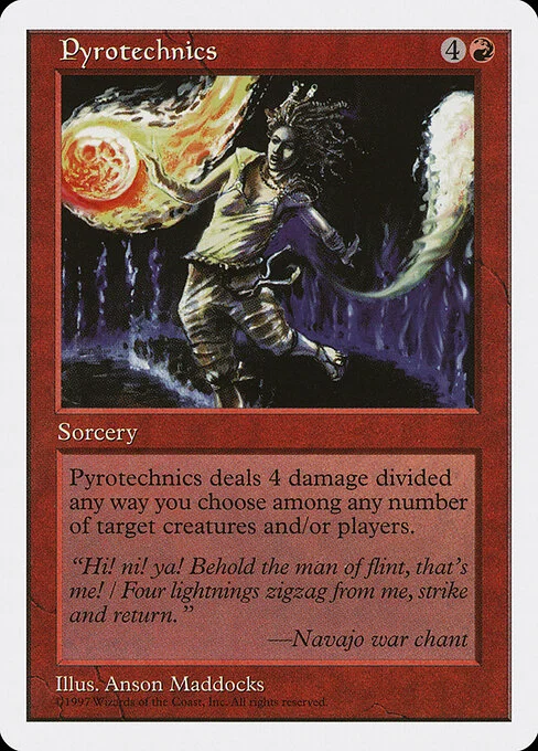 Pyrotechnics, carta Magic di tipo Sorcery illustrata da Anson Maddocks