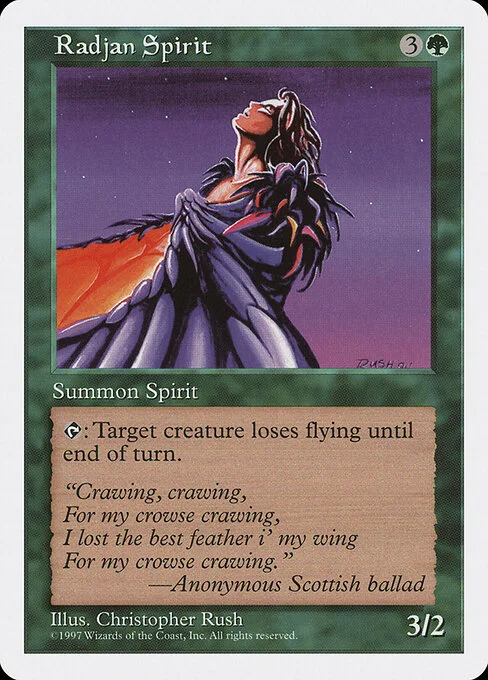 Radjan Spirit, carta Magic di tipo Creature — Spirit illustrata da Christopher Rush