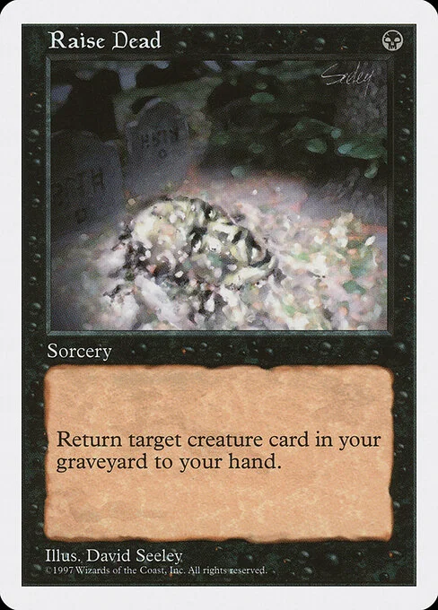 Raise Dead, carta Magic di tipo Sorcery illustrata da David Seeley