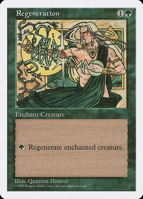 Regeneration, carta Magic di tipo Enchantment — Aura illustrata da Quinton Hoover
