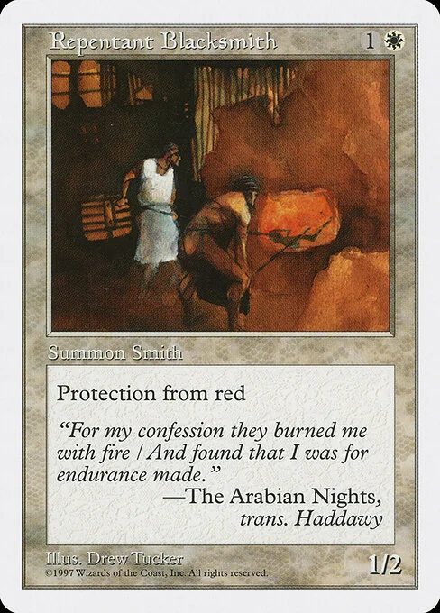 Repentant Blacksmith, carta Magic di tipo Creature — Human illustrata da Drew Tucker