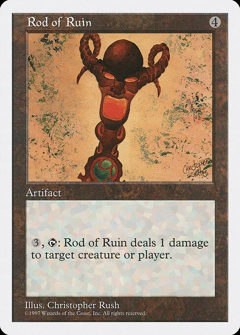 Rod of Ruin, carta Magic di tipo Artifact illustrata da Christopher Rush