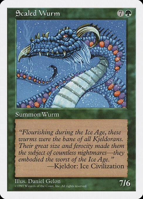 Scaled Wurm, carta Magic di tipo Creature — Wurm illustrata da Daniel Gelon