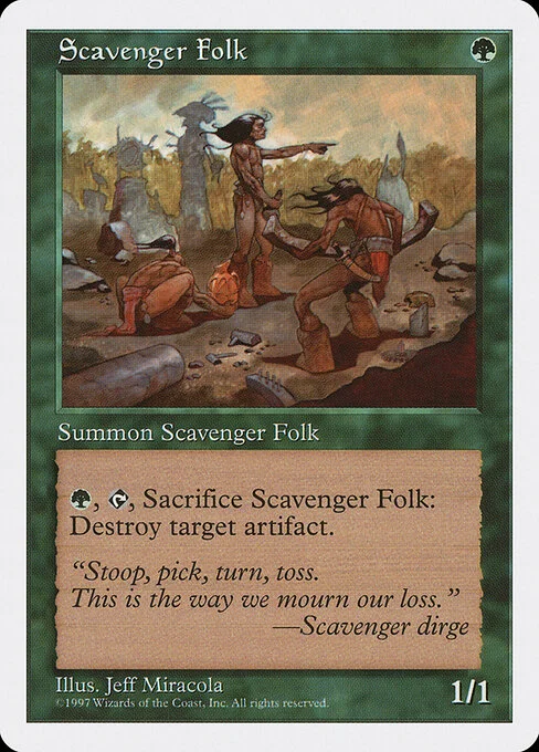 Scavenger Folk, carta Magic di tipo Creature — Human illustrata da Jeff Miracola
