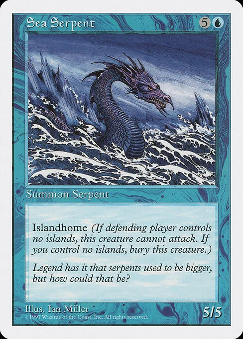 Sea Serpent, carta Magic di tipo Creature — Serpent illustrata da Ian Miller