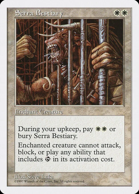 Serra Bestiary, carta Magic di tipo Enchantment — Aura illustrata da Steve Luke