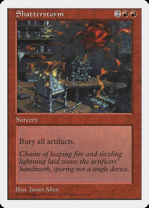 Shatterstorm, carta Magic di tipo Sorcery illustrata da James Allen