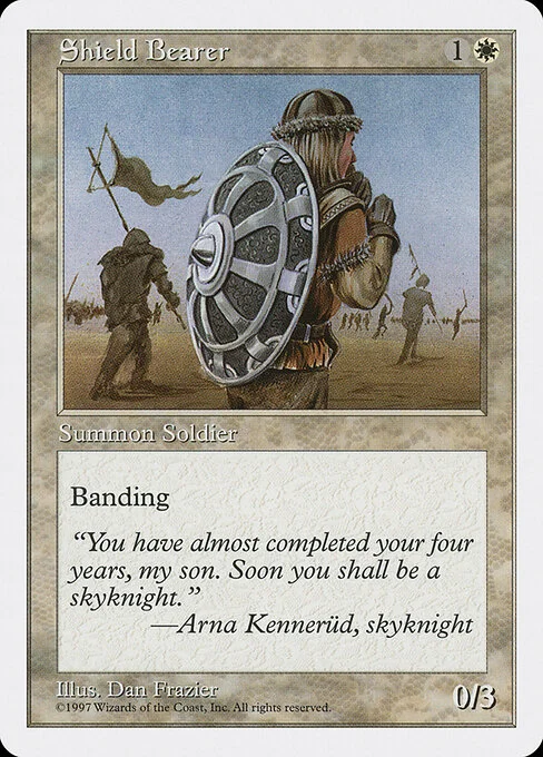 Shield Bearer, carta Magic di tipo Creature — Human Soldier illustrata da Dan Frazier