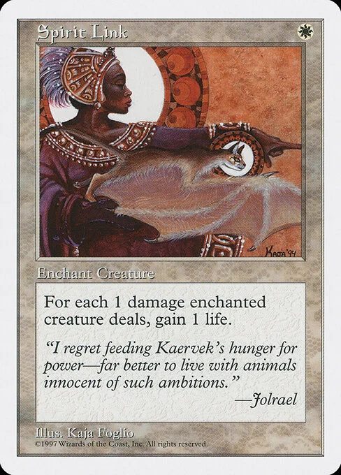 Spirit Link, carta Magic di tipo Enchantment — Aura illustrata da Kaja Foglio