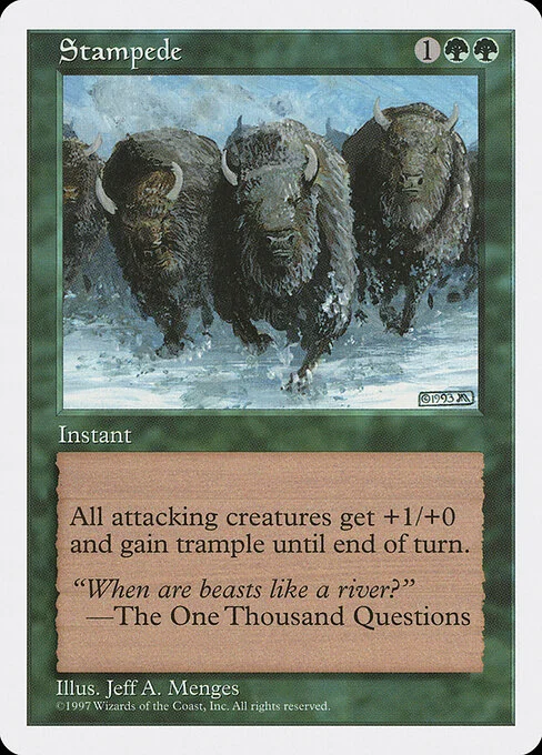 Stampede, carta Magic di tipo Instant illustrata da Jeff A. Menges
