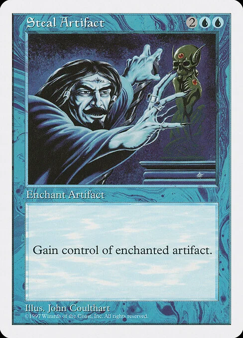 Steal Artifact, carta Magic di tipo Enchantment — Aura illustrata da John Coulthart