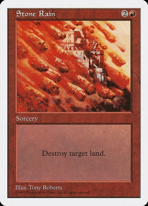 Stone Rain, carta Magic di tipo Sorcery illustrata da Tony Roberts