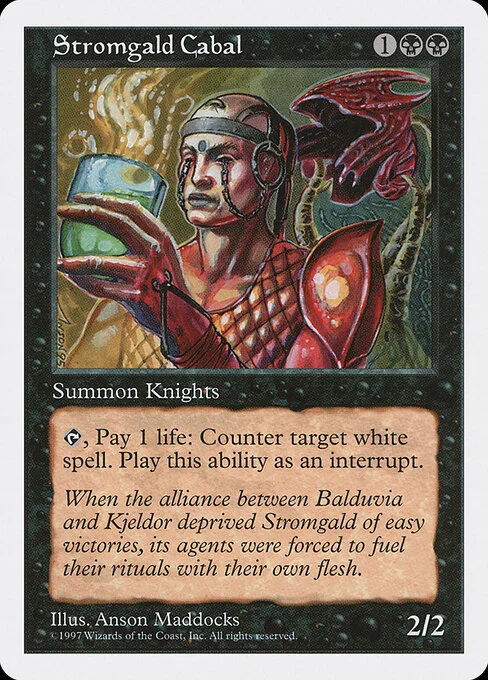 Stromgald Cabal, carta Magic di tipo Creature — Human Knight illustrata da Anson Maddocks