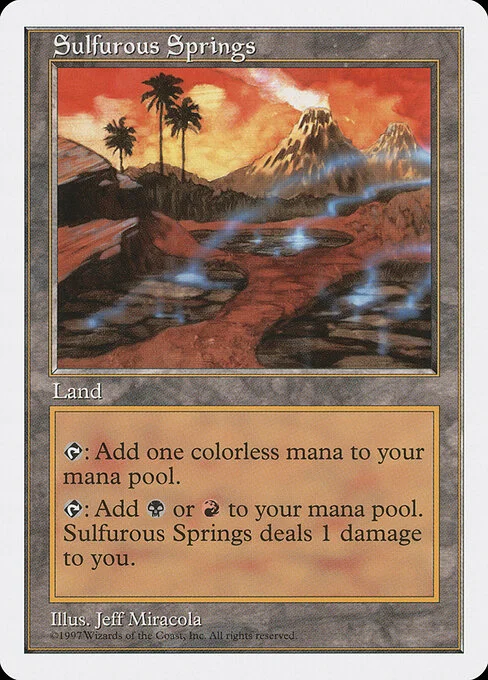 Sulfurous Springs, carta Magic di tipo Land illustrata da Jeff Miracola