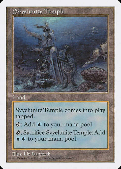 Svyelunite Temple, carta Magic di tipo Land illustrata da Liz Danforth