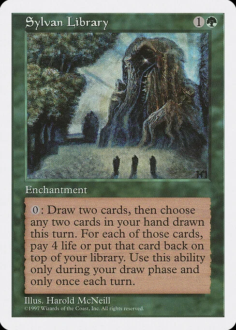 Sylvan Library, carta Magic di tipo Enchantment illustrata da Harold McNeill