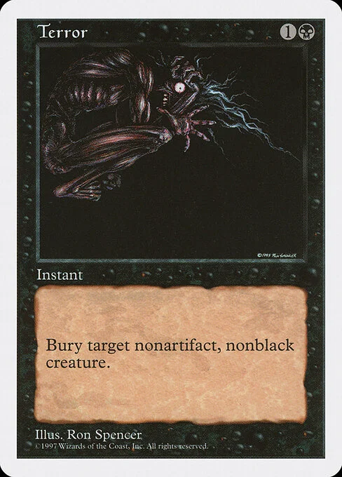Terror, carta Magic di tipo Instant illustrata da Ron Spencer