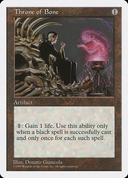 Throne of Bone, carta Magic di tipo Artifact illustrata da Donato Giancola