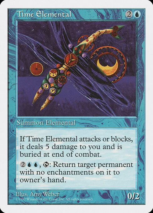 Time Elemental, carta Magic di tipo Creature — Elemental illustrata da Amy Weber