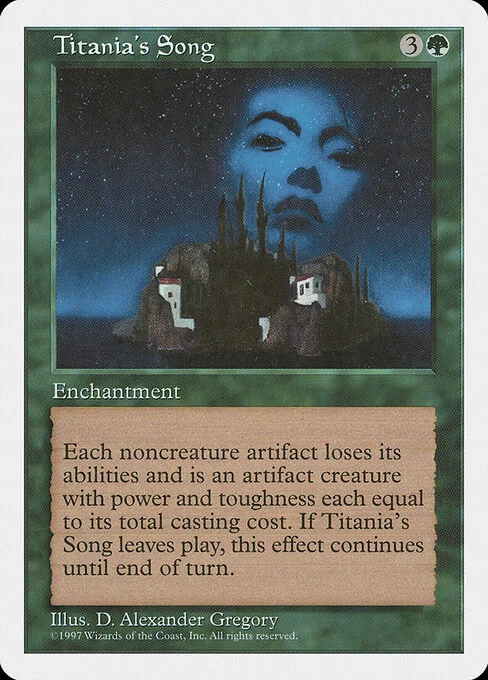 Titania's Song, carta Magic di tipo Enchantment illustrata da D. Alexander Gregory
