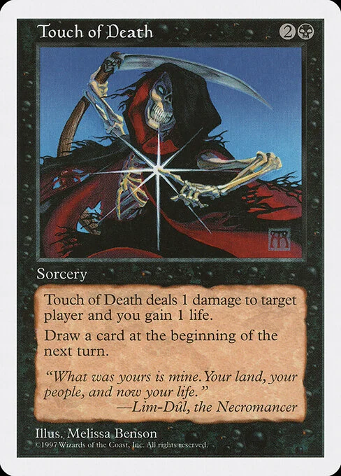 Touch of Death, carta Magic di tipo Sorcery illustrata da Melissa A. Benson