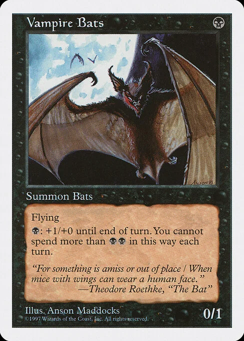 Vampire Bats, carta Magic di tipo Creature — Bat illustrata da Anson Maddocks