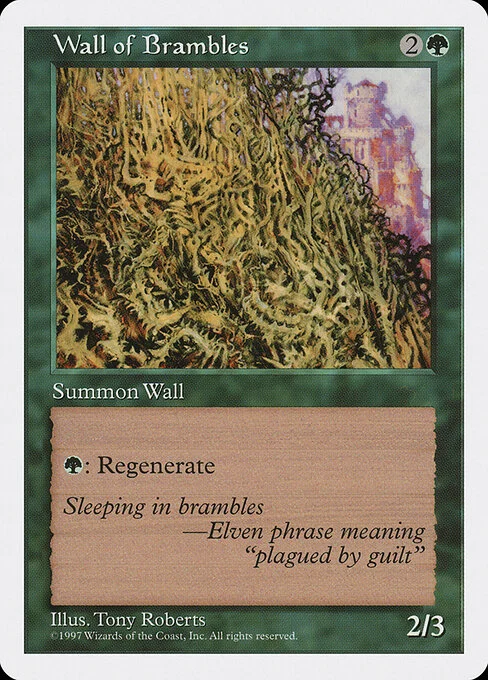 Wall of Brambles, carta Magic di tipo Creature — Plant Wall illustrata da Tony Roberts