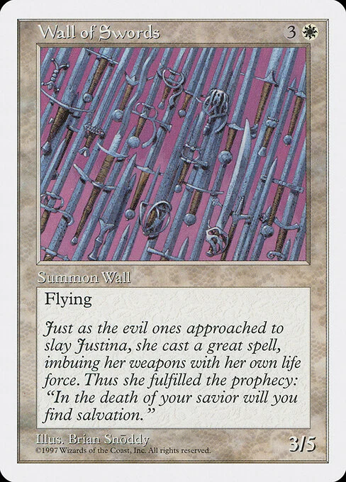 Wall of Swords, carta Magic di tipo Creature — Wall illustrata da Brian Snõddy