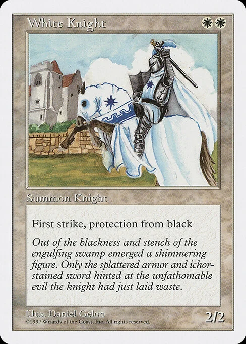 White Knight, carta Magic di tipo Creature — Human Knight illustrata da Daniel Gelon