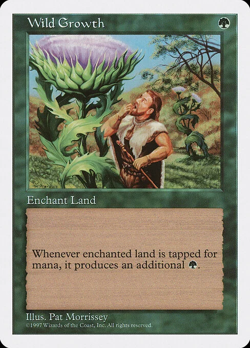 Wild Growth, carta Magic di tipo Enchantment — Aura illustrata da Pat Lewis