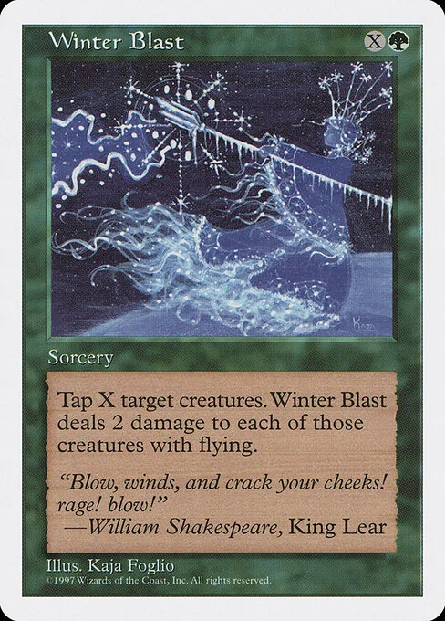 Winter Blast, carta Magic di tipo Sorcery illustrata da Kaja Foglio