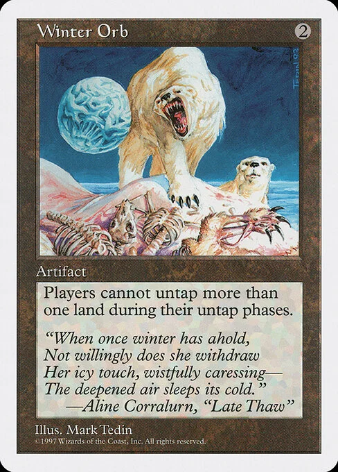 Winter Orb, carta Magic di tipo Artifact illustrata da Mark Tedin