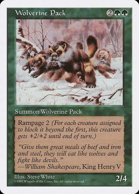 Wolverine Pack, carta Magic di tipo Creature — Wolverine illustrata da Steve White